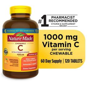 Nature Made Extra Strength Dosage Chewable Vitamin C 1000 mg per Tablets;  120 Count