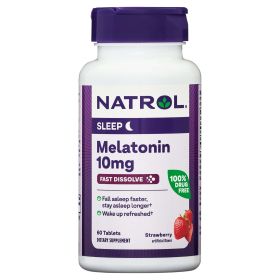 Natrol¬Æ Sleep Melatonin Fast Dissolve Tablets, Nighttime Sleep Aid, Strawberry Flavor, 10mg, 60 Count