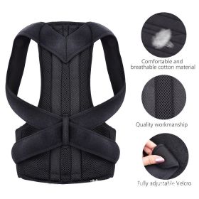 Adjustable Back Shoulder Posture Corrector Belt Clavicle Spine Support Reshape Your Body Upper and Lower Back Pain Relief Brace (Color: Black, size: S)